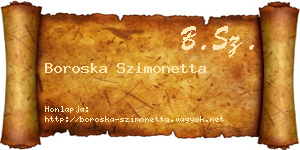 Boroska Szimonetta névjegykártya